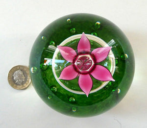 LIMITED EDITION Scottish Caithness Glass Paperweight: HYDROPONIC by Colin Terris; 1992