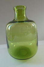 Load image into Gallery viewer, 950s Danish SIGNED Green Glass Vase (17796). Designed by Christer Holmgrem. 8 3/4 inches in height
