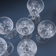 Load image into Gallery viewer, SET OF SIX. Vintage 1960s Edinburgh Crystal PORT WINE OR LIQUEUR Glasses. Star of Edinburgh 4 1/2 inches