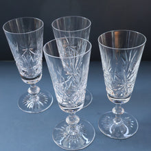 Load image into Gallery viewer, FOUR Vintage 1960s Edinburgh Crystal CHAMPAGNE Flute Glasses. Star of Edinburgh 6 1/4 inches