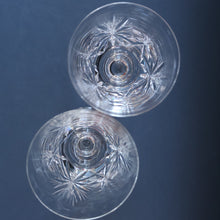 Load image into Gallery viewer, Vintage PAIR OF Edinburgh Crystal Wine Glasses. STAR OF EDINBURGH Pattern: 6 1/4 inches