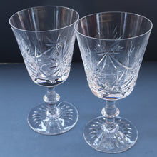 Load image into Gallery viewer, Vintage PAIR OF Edinburgh Crystal Wine Glasses. STAR OF EDINBURGH Pattern: 6 1/4 inches
