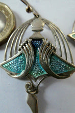 Load image into Gallery viewer, PAT CHENEY. Scottish Vintage 1980s Art Nouveau Style Silver Earrings with Turquoise Enamel
