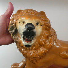 Load image into Gallery viewer, SiNGLE ANTIQUE Victorian Standing Staffordshire Style Bo'ness Lion. Large in Excellent Condition