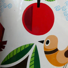Load image into Gallery viewer, 1960s Vintage Cadbury's Biscuit Tin with Fitted Lid. Cartoon Birds and Apple Pattern