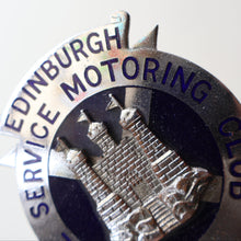 Load image into Gallery viewer, VERY RARE Vintage 1960s EDINBURGH Civil Service Motoring Club Car Badge