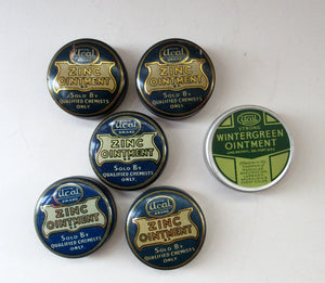 1930s Ucal Art Deco Ointments Tins. Vintage Chemist Advertising
