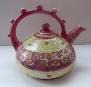 Beautiful Austrian 1910s Art Nouveau / Jugenstil Amphora Puzzle Teapot or Kettle, with Wiener Werkstatte inspired decoration