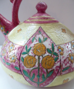 Beautiful Austrian 1910s Art Nouveau / Jugenstil Amphora Puzzle Teapot or Kettle, with Wiener Werkstatte inspired decoration