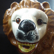 Load image into Gallery viewer, ANTIQUE PAIR of Victorian Standing Staffordshire Style Bo'ness Lions. Large & Substantial Pair in Excellent Condition