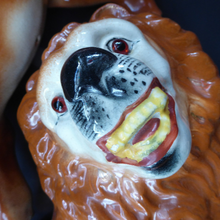 Load image into Gallery viewer, ANTIQUE PAIR of Victorian Standing Staffordshire Style Bo'ness Lions. Large & Substantial Pair in Excellent Condition