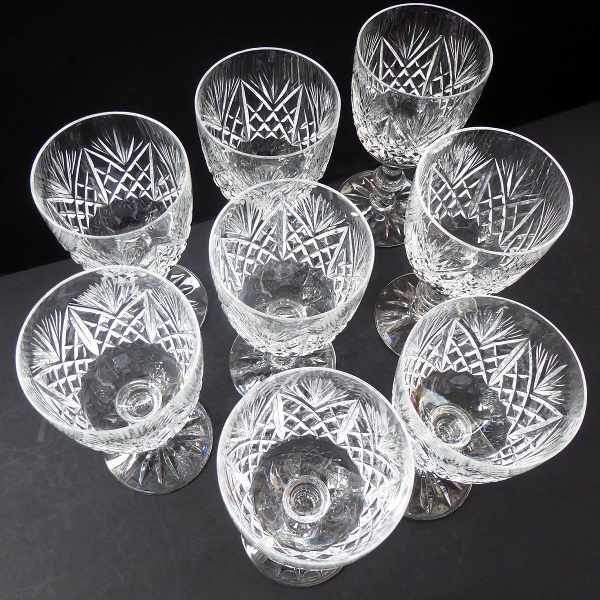 Pair of Vintage 1980s EDINBURGH CRYSTAL Glasses. Iona Pattern. Height