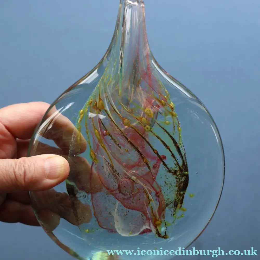 Vintage 1970s ISLE OF WIGHT Glass Lollipop Vase with Flame Pontil