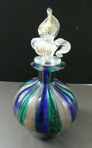 Vintage Murano Glass Perfume Bottle with Fancy Stopper