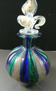 Vintage Murano Glass Perfume Bottle with Fancy Stopper