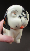 Load image into Gallery viewer, Cute Little Vintage CROWN DEVON Model of a Black and White Bonzo Puppy Sticking Out His Tongue
