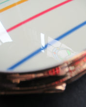 Load image into Gallery viewer, 1960s Enamel Kigu Powder Compact with Rainbow Stripes
