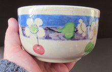 Load image into Gallery viewer, Mak Merry 1920s Scottish Pottery Bowl Blue with White Prunus Flowers
