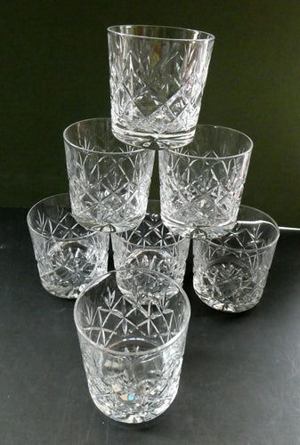 Set of 1960s Glenshee Edinburgh Crystal Whisky Tumblers or Glasses