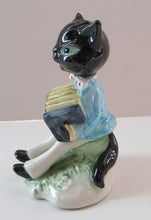 Load image into Gallery viewer, 1960s Goebel Black Cat Figurine Playing Accordion Alert Staehle
