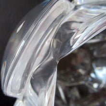 Load image into Gallery viewer, 1990s PAIR of Heavy Clear Glass Royal Copenhagen Lotus Candle Holders. Large Size