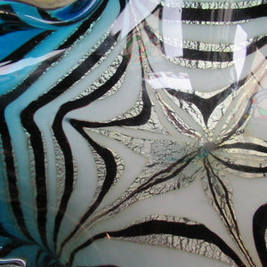 1940s Zebrati Murano Glass Bowl with Spider's Web. Barovier & Toso