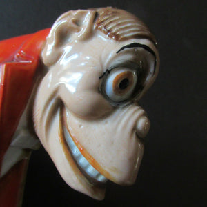 1920s SCHAFER & VATER Nipper Flask or Bottle in the Form of a Comical Monkey Opening a Bottle