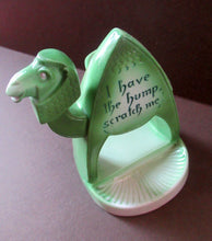 Load image into Gallery viewer, Porcelain Ashtray, Match Holder and Striker by Schafer &amp; Vater. GREEN ART DECO CAMEL
