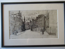 Load image into Gallery viewer, SCOTTISH ART. Original 1960s Pen &amp; Ink Drawing by Richard Demarco. View of the Lawnmarket Looking Towards Edinburgh Castle
