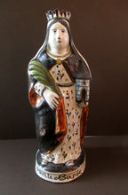 Load image into Gallery viewer, Large Antique French Quimper Faience Sculpture of Saint Barbe (Barbara)