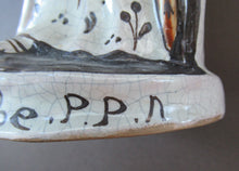 Load image into Gallery viewer, Large Antique French Quimper Faience Sculpture of Saint Barbe (Barbara)