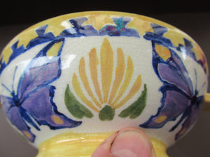 1930s Lady Artist Hand Painted Pottery Quaich Signed J Liddell 