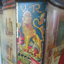 Load image into Gallery viewer, Antique Colman's Mustard Tin. Images of Queen Victoria, Transportation etc. c 1898