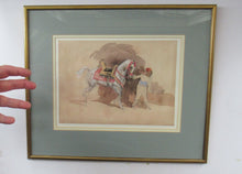 Load image into Gallery viewer, Antoine de la Boulaye Oriental Horseman Leading a White Horse or Stallion Signed
