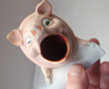 Load image into Gallery viewer, Antique Schafer Vater Winking Pig Ashtray and Match Holder
