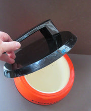 Load image into Gallery viewer, 1970s French Orange Plastic Ice Bucket Curling Stone Pernod Design
