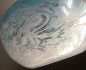 Fabulous little X ZA Shape Antique Scottish Monart Glass Bowl. With Original Paper Label on the Base