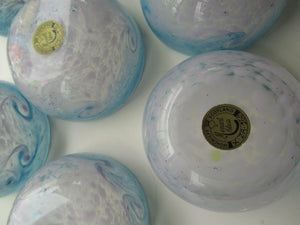 Fabulous little X ZA Shape Antique Scottish Monart Glass Bowl. With Original Paper Label on the Base