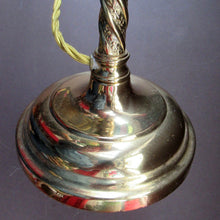 Load image into Gallery viewer, 1920s Antique Vintage Desk or Brass Table Lamp with Clear Glass Shade