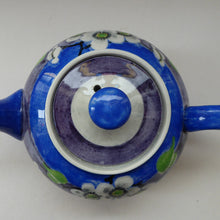 Load image into Gallery viewer, Rare MakMerry Hand-Painted Teapot with White Prunus Blossoms and Blue Background. Excellent Condition