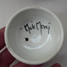 Load image into Gallery viewer, Rare MakMerry Hand-Painted Teapot with White Prunus Blossoms and Blue Background. Excellent Condition
