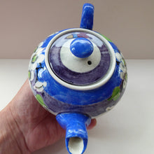 Load image into Gallery viewer, Rare MakMerry Hand-Painted Teapot with White Prunus Blossoms and Blue Background. Excellent Condition