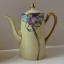 Load image into Gallery viewer, Scottish Lady Decorator / Painter. 1920s Art Nouveau Decorated Coffee or Teaset on P.A.L.T Czechoslovakian China Blanks