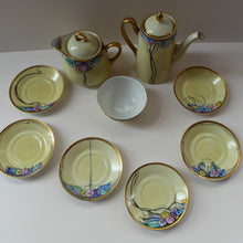 Load image into Gallery viewer, Scottish Lady Decorator / Painter. 1920s Art Nouveau Decorated Coffee or Teaset on P.A.L.T Czechoslovakian China Blanks