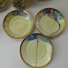 Load image into Gallery viewer, Scottish Lady Decorator / Painter. 1920s Art Nouveau Decorated Coffee or Teaset on P.A.L.T Czechoslovakian China Blanks