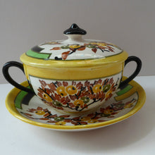 Load image into Gallery viewer,  1930s BOUGH Pottery. Rare Twin Handled Dish & Cover - with Matching Stand. Richard Amour; Dated 1939