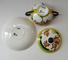 Load image into Gallery viewer,  1930s BOUGH Pottery. Rare Twin Handled Dish & Cover - with Matching Stand. Richard Amour; Dated 1939