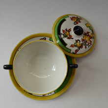 Load image into Gallery viewer,  1930s BOUGH Pottery. Rare Twin Handled Dish & Cover - with Matching Stand. Richard Amour; Dated 1939