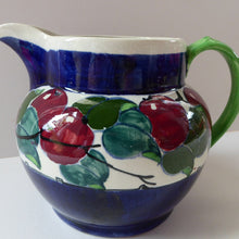 Load image into Gallery viewer, Large Bough Pottery Jug. Hand Painted Rosy Red Apples by Richard Amour; 1920s