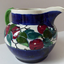 Load image into Gallery viewer, Large Bough Pottery Jug. Hand Painted Rosy Red Apples by Richard Amour; 1920s